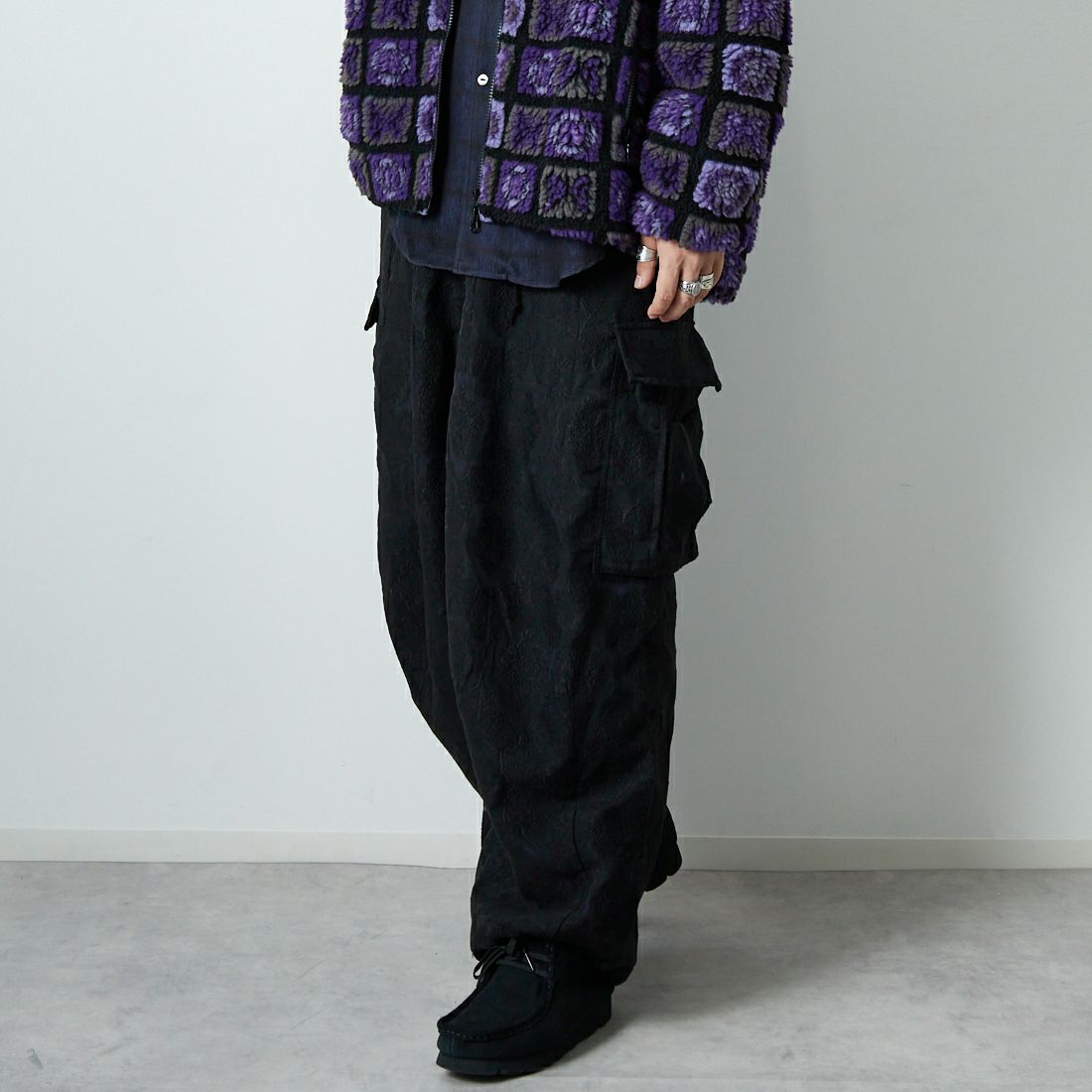 Needles [ニードルズ] ヒザデルパンツ [RW275] B BLACK &&モデル身長：179cm 着用サイズ：S&&