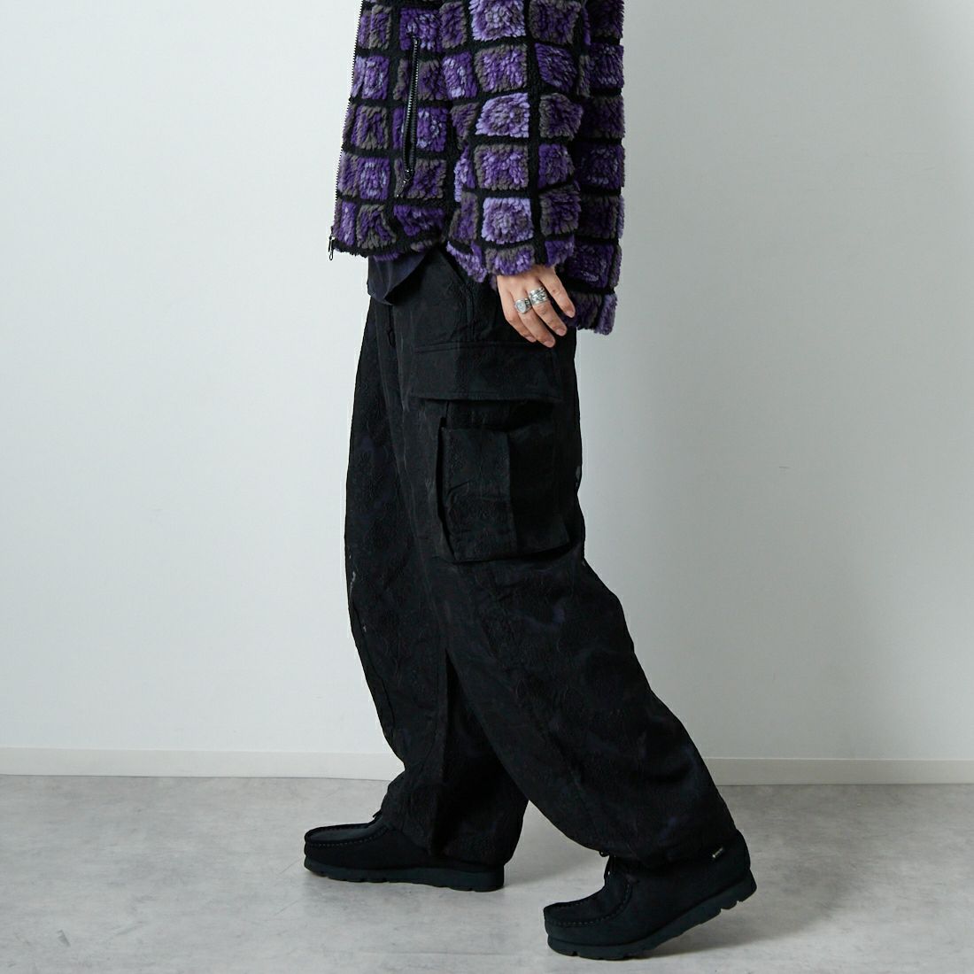 Needles [ニードルズ] ヒザデルパンツ [RW275] B BLACK &&モデル身長：179cm 着用サイズ：S&&