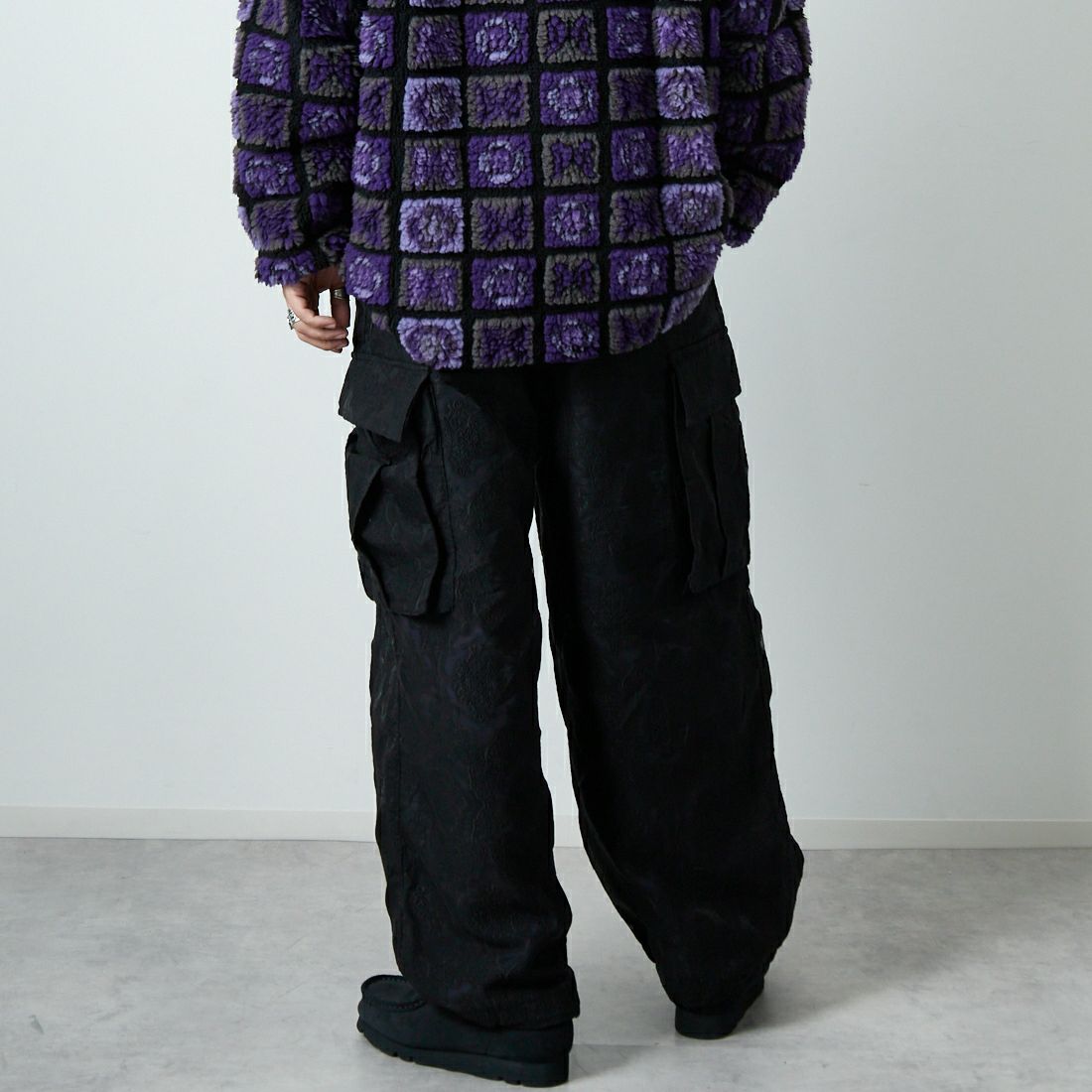 Needles [ニードルズ] ヒザデルパンツ [RW275] B BLACK &&モデル身長：179cm 着用サイズ：S&&