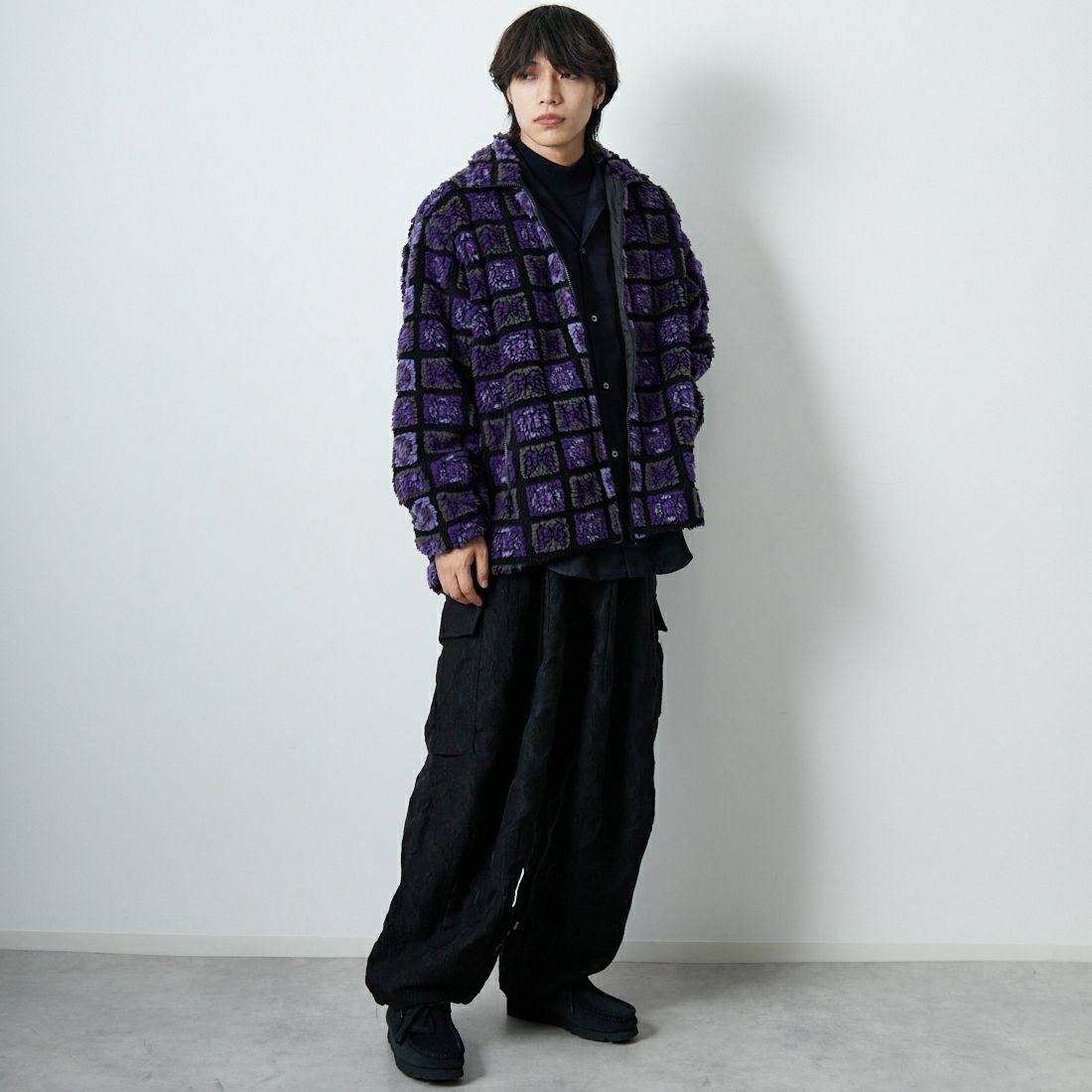 Needles [ニードルズ] ヒザデルパンツ [RW275] B BLACK &&モデル身長：179cm 着用サイズ：S&&