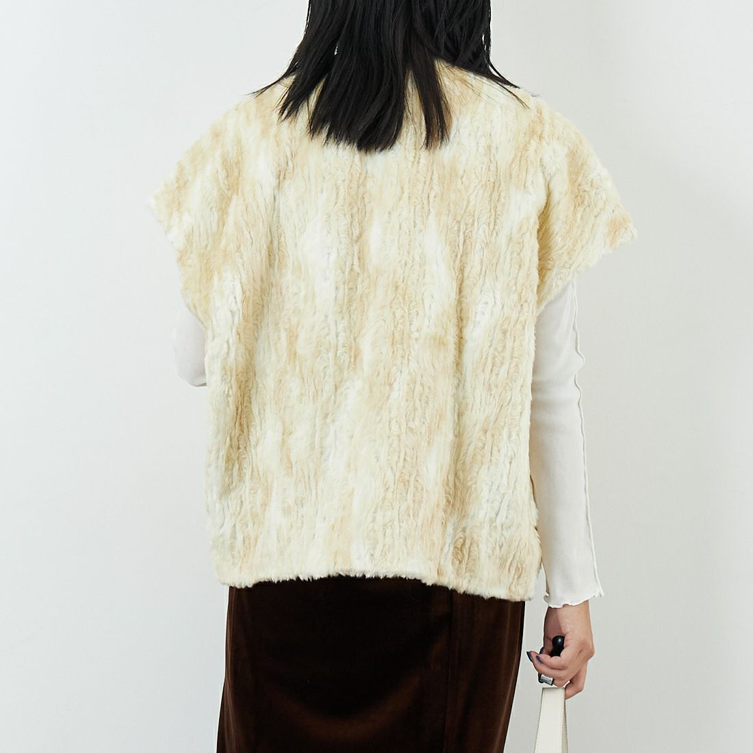 RhodolirioN [ロドリリオン] エコファー ボレロ [RV1033] NATURAL &&モデル身長：167cm 着用サイズ：ONE SIZE&&