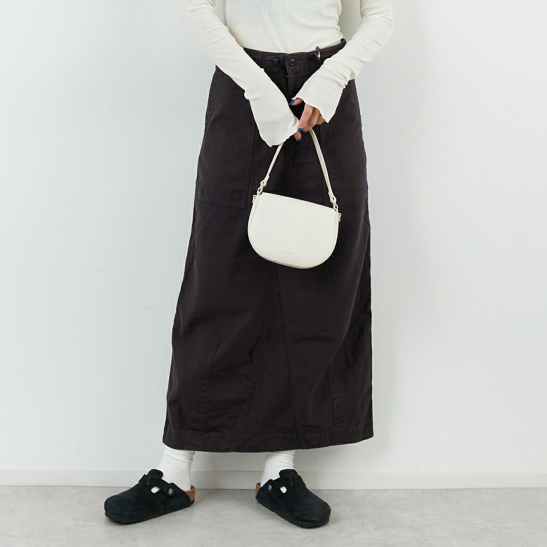 Needles [ニードルズ] ストリングファティーグスカート [RW218] B BLACK &&モデル身長：167cm 着用サイズ：1&&