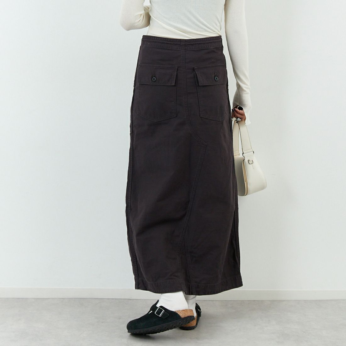 Needles [ニードルズ] ストリングファティーグスカート [RW218] B BLACK &&モデル身長：167cm 着用サイズ：1&&