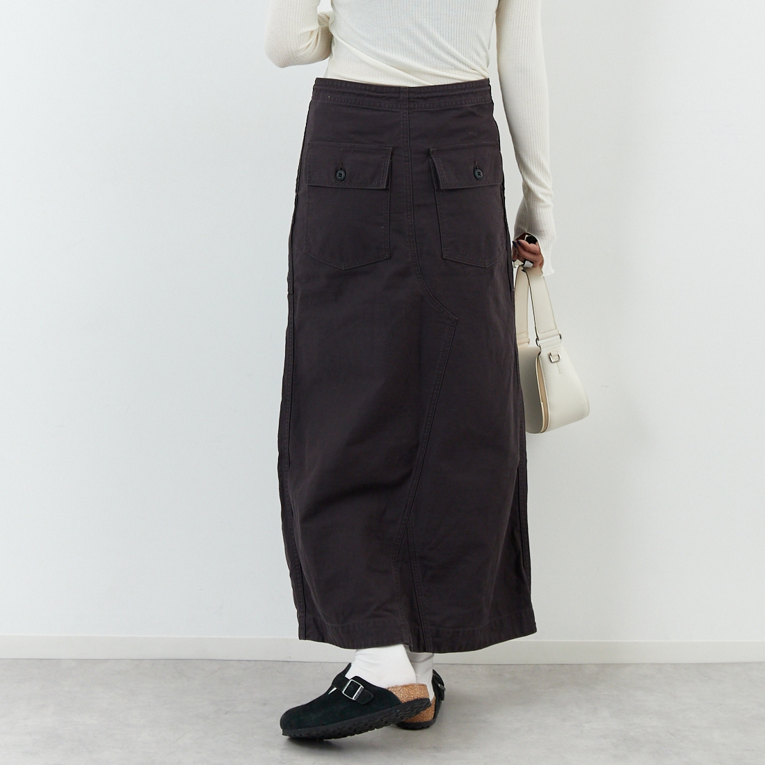 Needles [ニードルズ] ストリングファティーグスカート [RW218] B BLACK &&モデル身長：167cm 着用サイズ：1&&