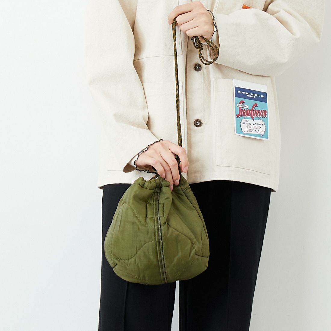 ODDMENT [オッドメント] キルティングポーチ [QUILTING-POUCH] OLIVE