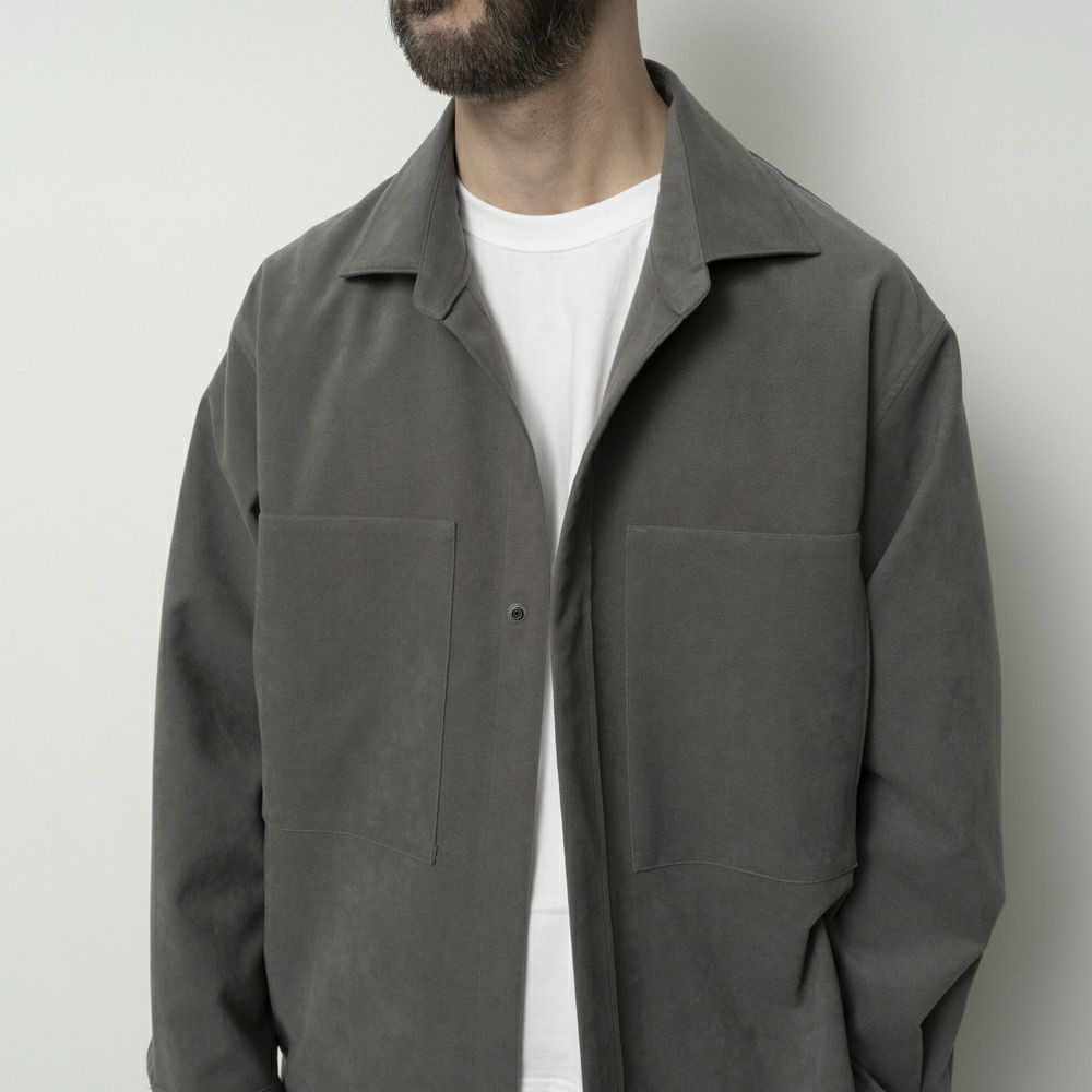 STILL BY HAND [スティルバイハンド] シンセティックレザーオーバーシャツ [BL06253] GREY