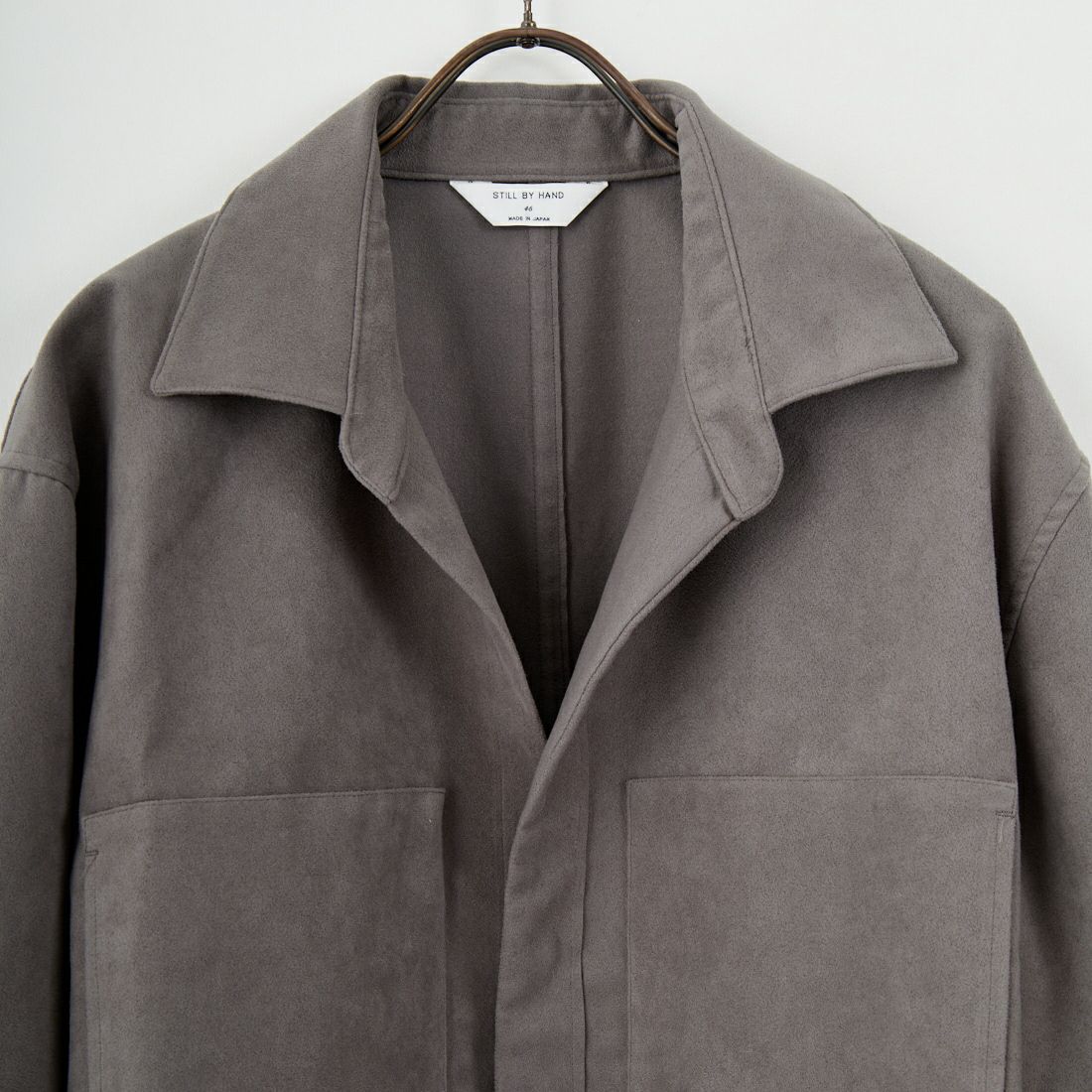 STILL BY HAND [スティルバイハンド] シンセティックレザーオーバーシャツ [BL06253] GREY