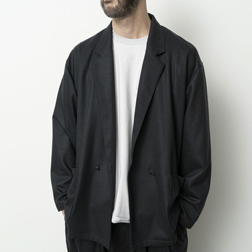 極美品 スティルバイハンド サマーウール ノーカラージャケット チャコール 50 極美品 スティルバイハンド サマーウール ノーカラージャケット