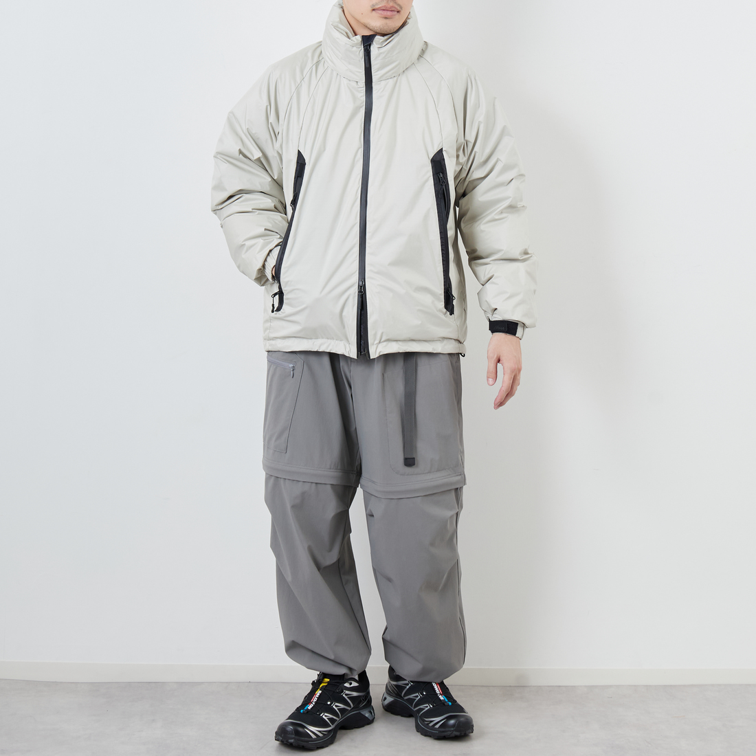 JEANSFACTORY × NANGA [ジーンズファクトリー × ナンガ] 別注 オーロラテックスダウンジャケット [JMP-254-030-JF] IVORY &&モデル身長：168cm 着用サイズ：M&&