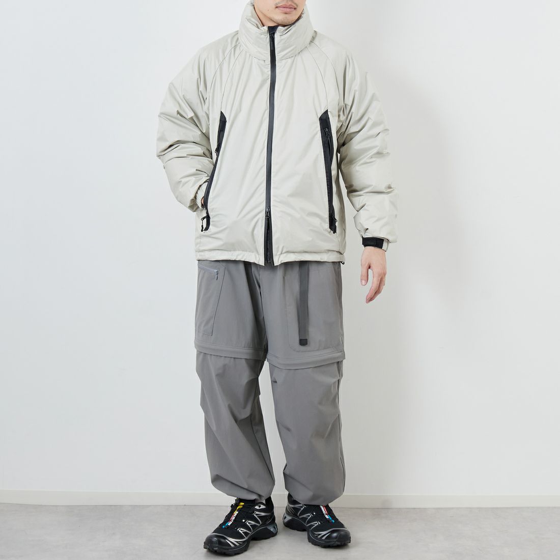 JEANSFACTORY × NANGA [ジーンズファクトリー × ナンガ] 別注 オーロラテックスダウンジャケット [JMP-254-030-JF] IVORY &&モデル身長：168cm 着用サイズ：M&&