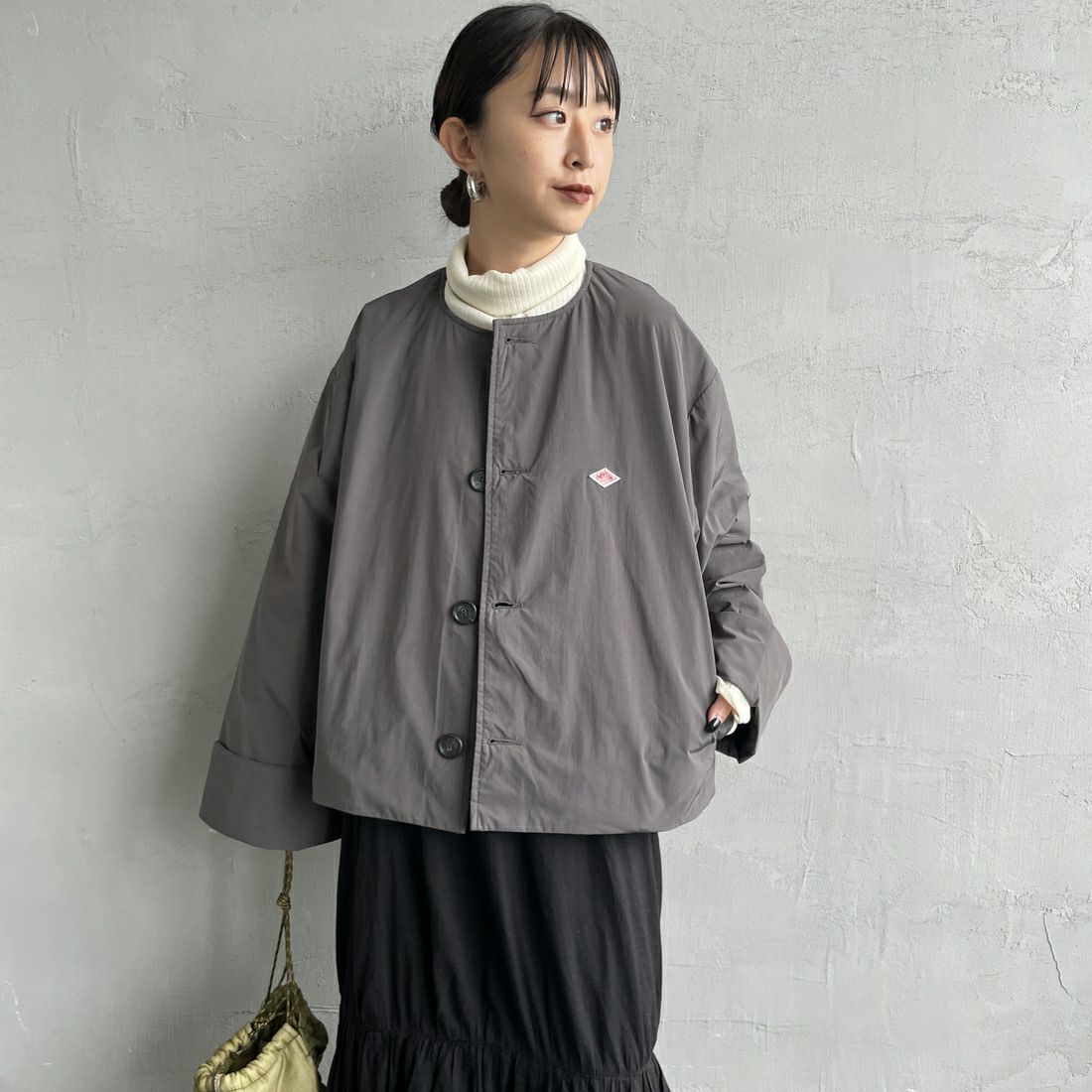 DANTON [ダントン] カラーレスワイドジャケット [DT-A0672PNT] CHARCOAL &&モデル身長：150cm 着用サイズ：36&&