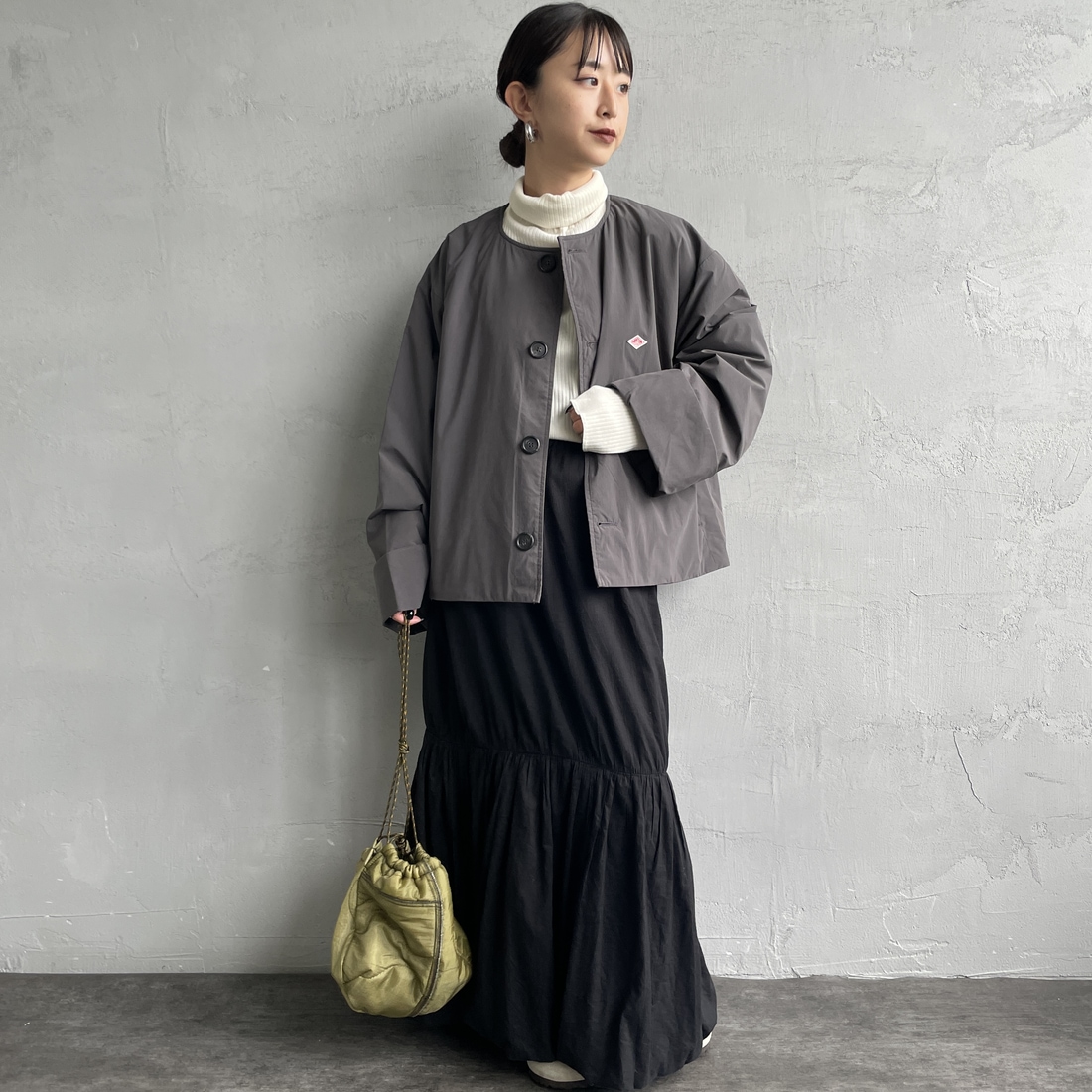 DANTON [ダントン] カラーレスワイドジャケット [DT-A0672PNT] CHARCOAL &&モデル身長：150cm 着用サイズ：36&&