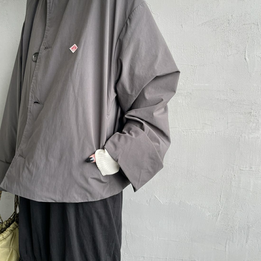 DANTON [ダントン] カラーレスワイドジャケット [DT-A0672PNT] CHARCOAL &&モデル身長：150cm 着用サイズ：36&&