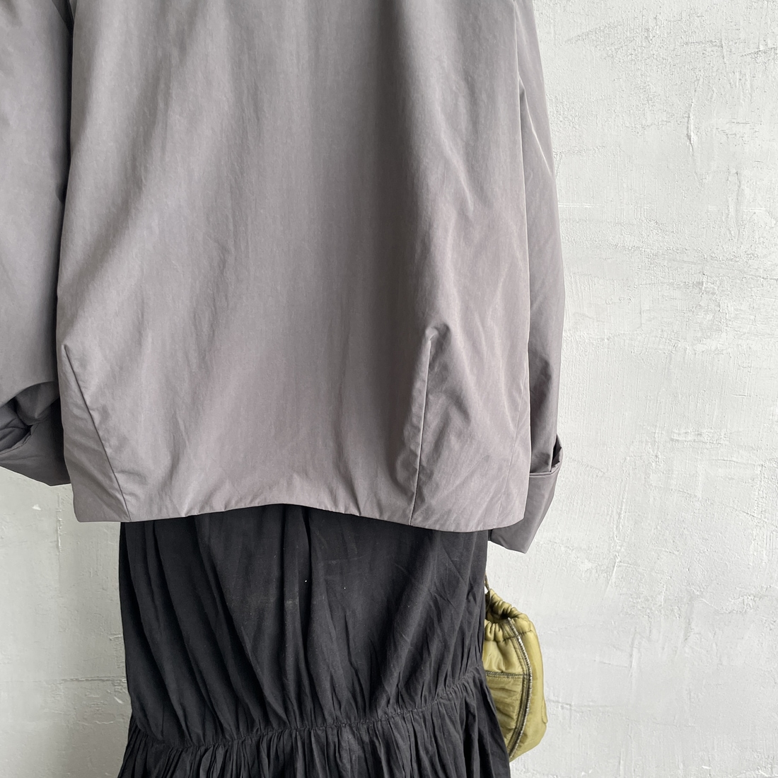 DANTON [ダントン] カラーレスワイドジャケット [DT-A0672PNT] CHARCOAL &&モデル身長：150cm 着用サイズ：36&&