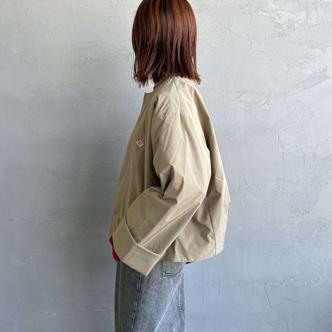 DANTON [ダントン] カラーレスワイドジャケット [DT-A0672PNT] BEIGE &&モデル身長：158cm 着用サイズ：36&&