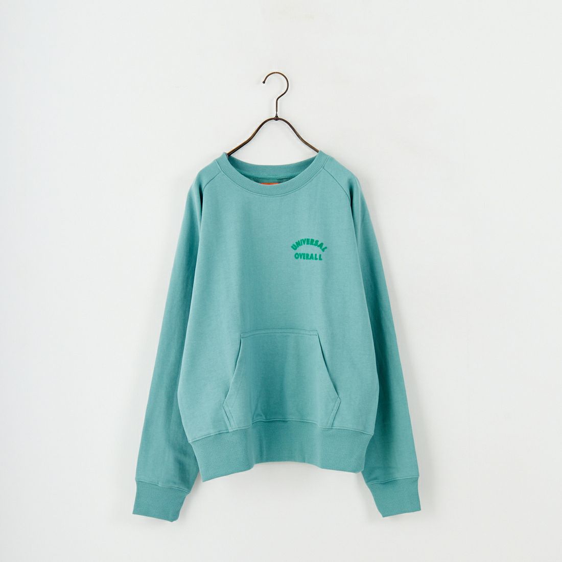 UNIVERSAL OVERALL [ユニバーサルオーバーオール] 別注 ワンポイントロゴ刺繍 ラグランスリーブスウェット [U2532201IN-JF] W.GREEN