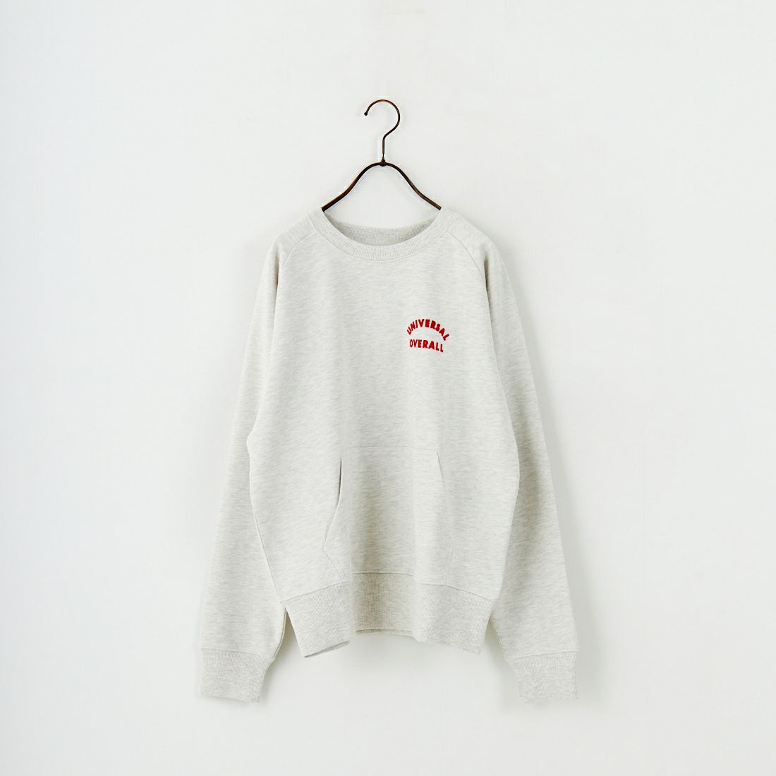 UNIVERSAL OVERALL [ユニバーサルオーバーオール] 別注 ワンポイントロゴ刺繍 ラグランスリーブスウェット [U2532201IN-JF] OATMEAL