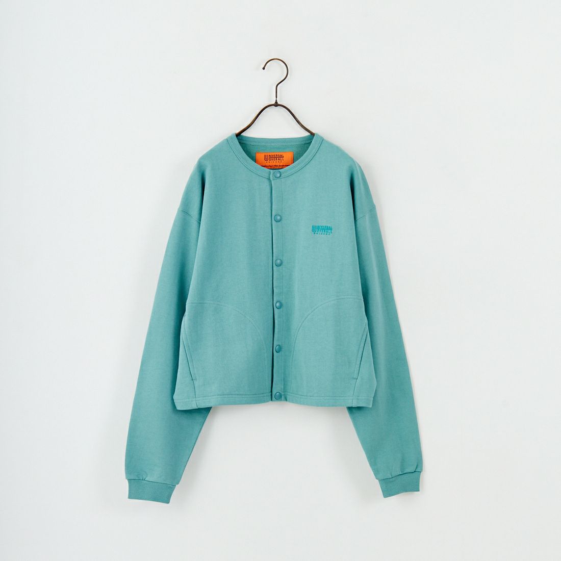 UNIVERSAL OVERALL [ユニバーサルオーバーオール] 別注 ワンポイントロゴ刺繍 スウェットカーディガン [U2532270IN-JF] W.GREEN