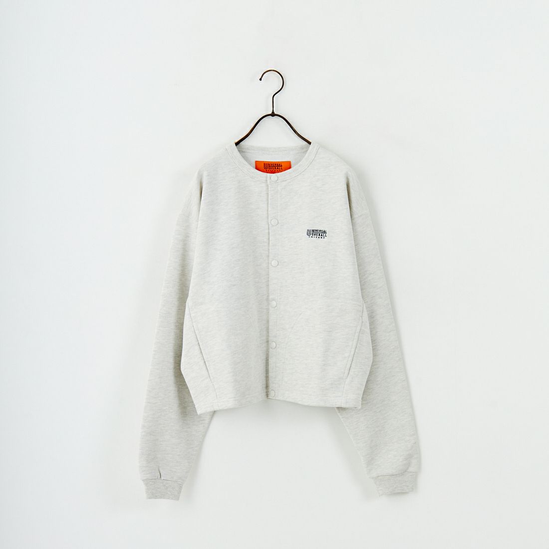 UNIVERSAL OVERALL [ユニバーサルオーバーオール] 別注 ワンポイントロゴ刺繍 スウェットカーディガン [U2532270IN-JF] OATMEAL