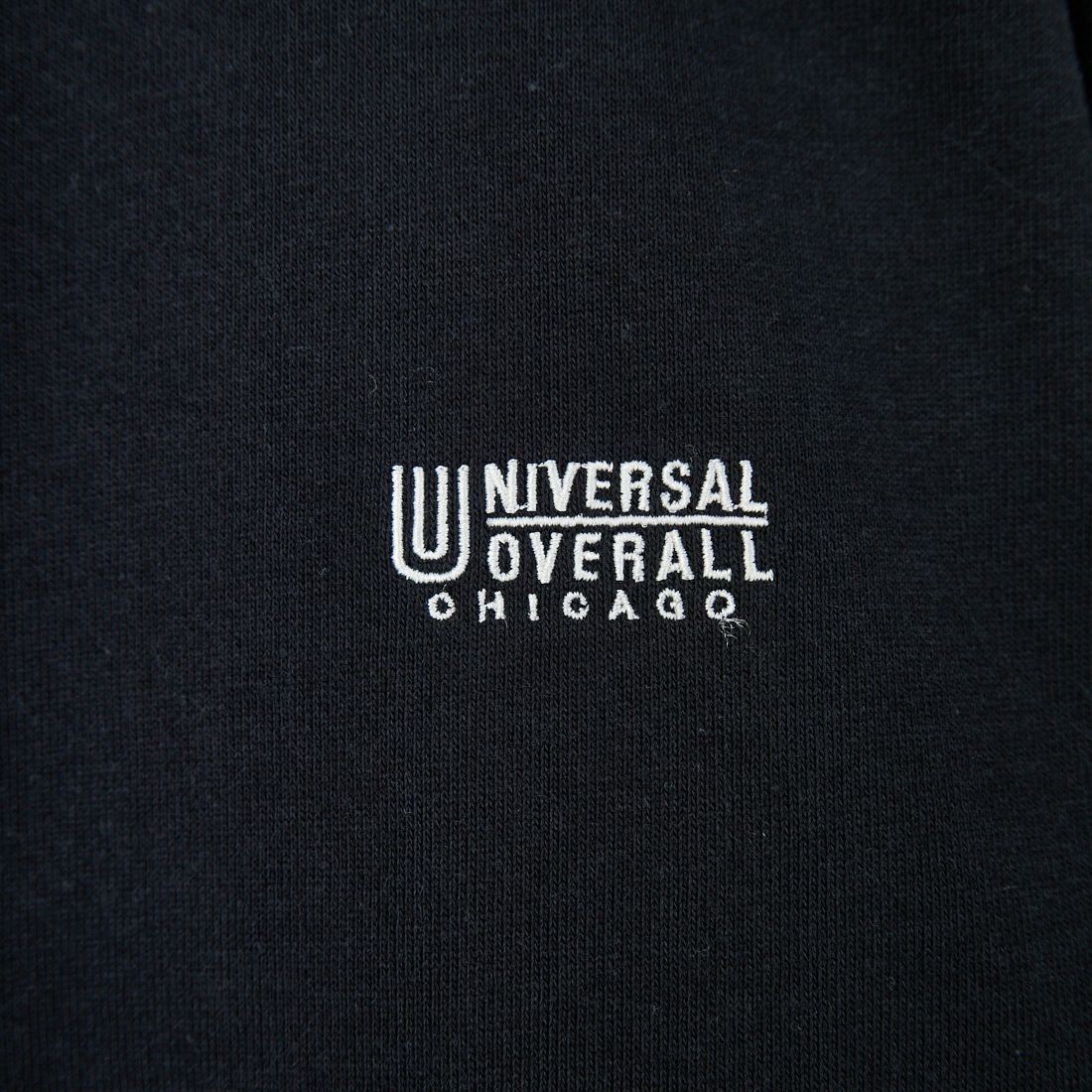 UNIVERSAL OVERALL [ユニバーサルオーバーオール] 別注 ワンポイントロゴ刺繍 スウェットカーディガン [U2532270IN-JF] BLACK