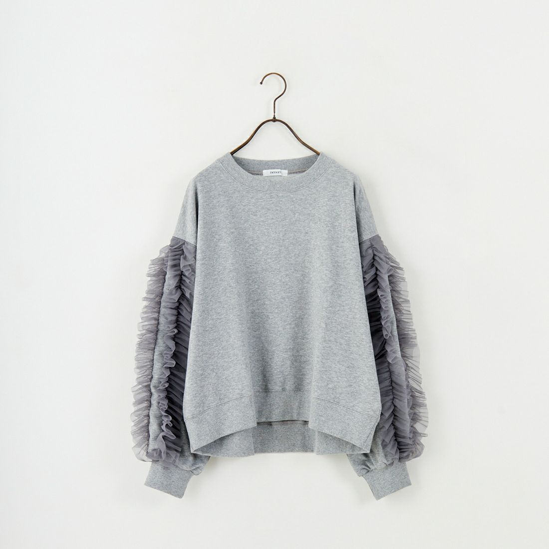 nenom [ネノム] 袖チュールフリルデザイン プルオーバースウェット [NE24132079] 06 T.GRAY