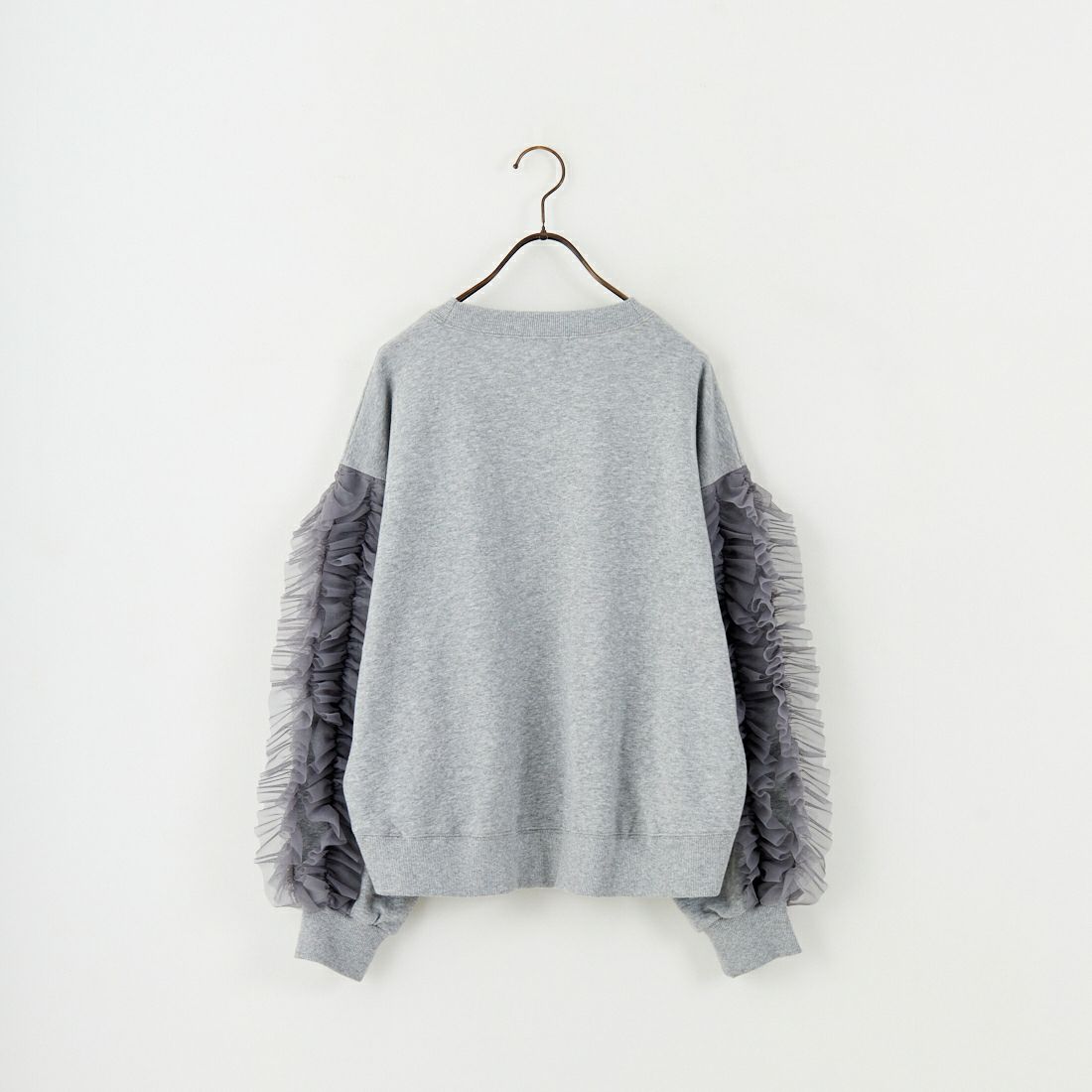 nenom [ネノム] 袖チュールフリルデザイン プルオーバースウェット [NE24132079] 06 T.GRAY