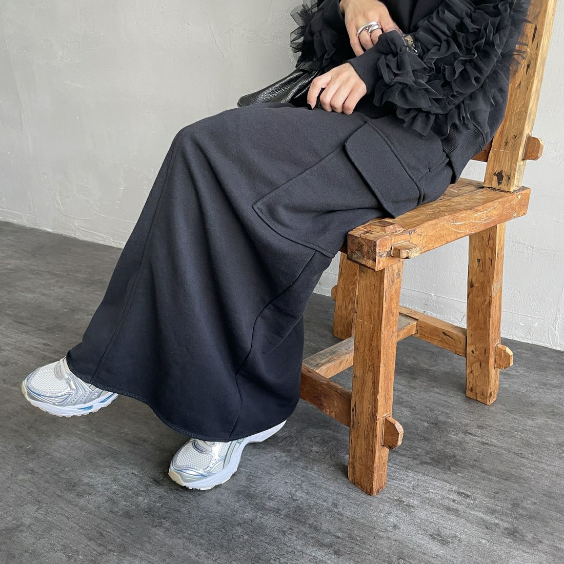 09 BLACK&&モデル身長：150cm 着用サイズ：F&&