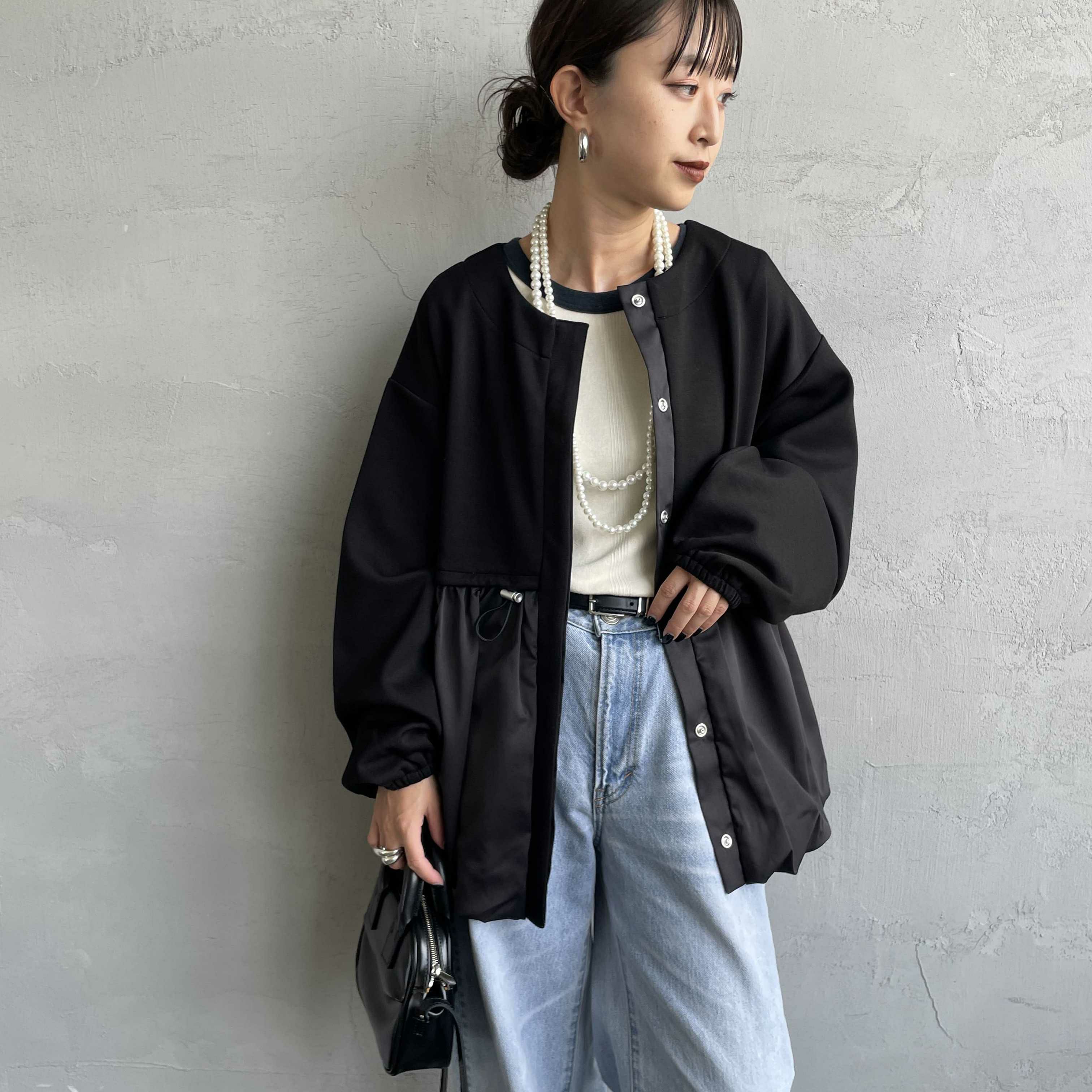 09 BLACK&&モデル身長：150cm 着用サイズ：F&&