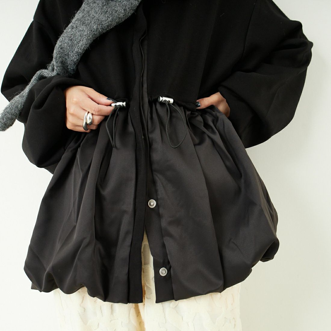 nenom [ネノム] 裾バルーン ドッキングブルゾン [NE25132018] 09 BLACK