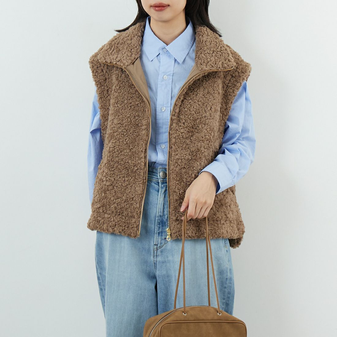 Jeans Factory Clothes [ジーンズファクトリークローズ] プードルボアハイネックベスト [VP-2263]