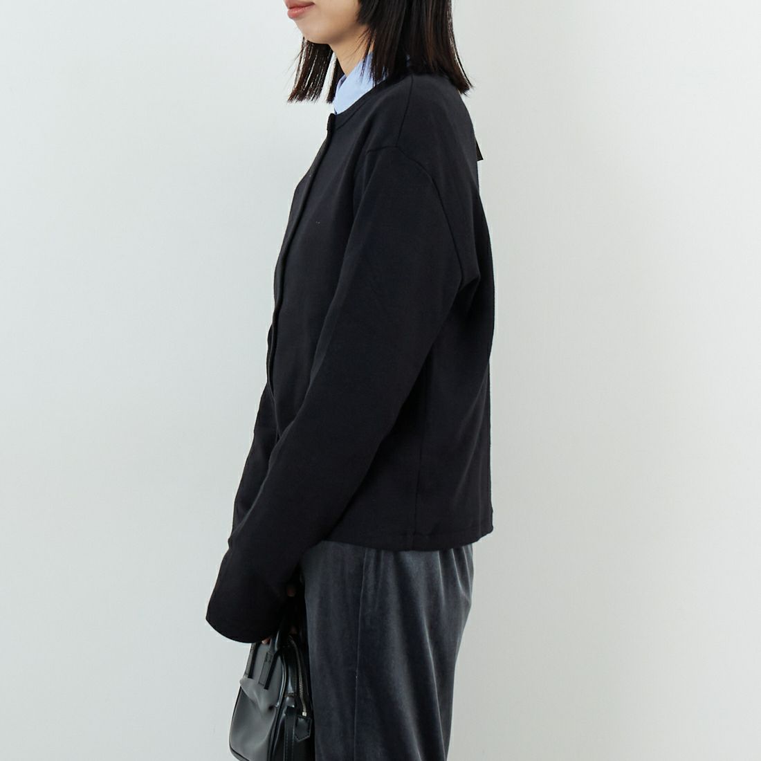Health knit [ヘルスニット] クルーネックカーディガン [53022] NAT/BLK
