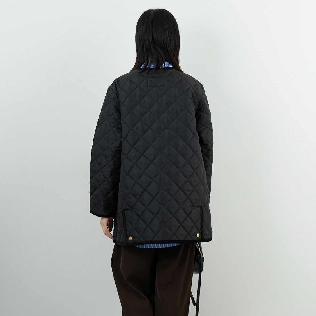 Traditional Weatherwear [トラディショナル ウェザーウェア] アークリー Aライン ミドル [L252APQCO0485AA] AA01 BK/BK &&モデル身長：162cm 着用サイズ：34&&