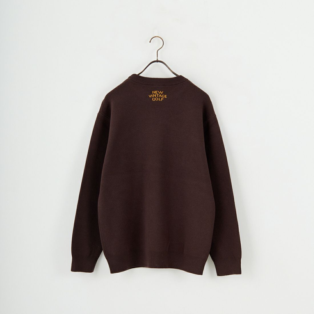 NEW VINTAGE GOLF [ニュービンテージゴルフ] GOLFER IS LIFE クルーネックニット [NVG-0409] DARK BROWN