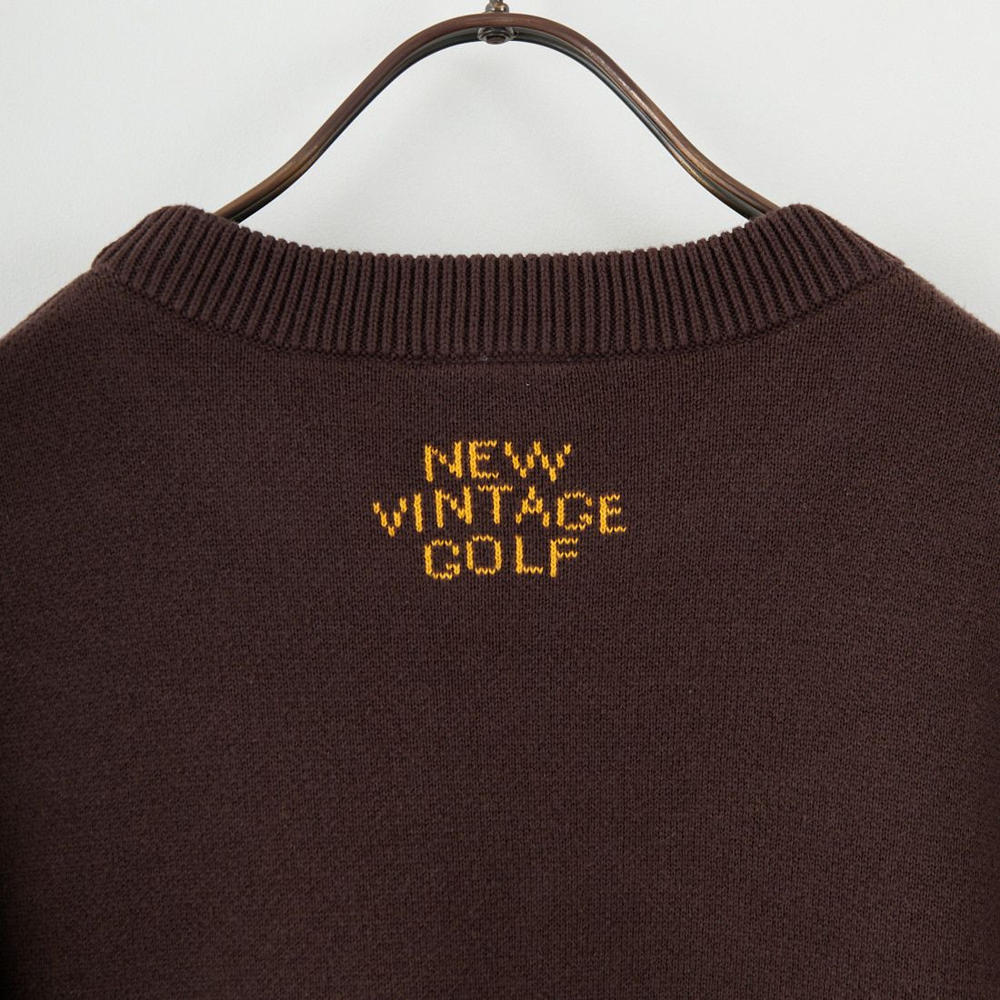 NEW VINTAGE GOLF [ニュービンテージゴルフ] GOLFER IS LIFE クルーネックニット [NVG-0409] DARK BROWN