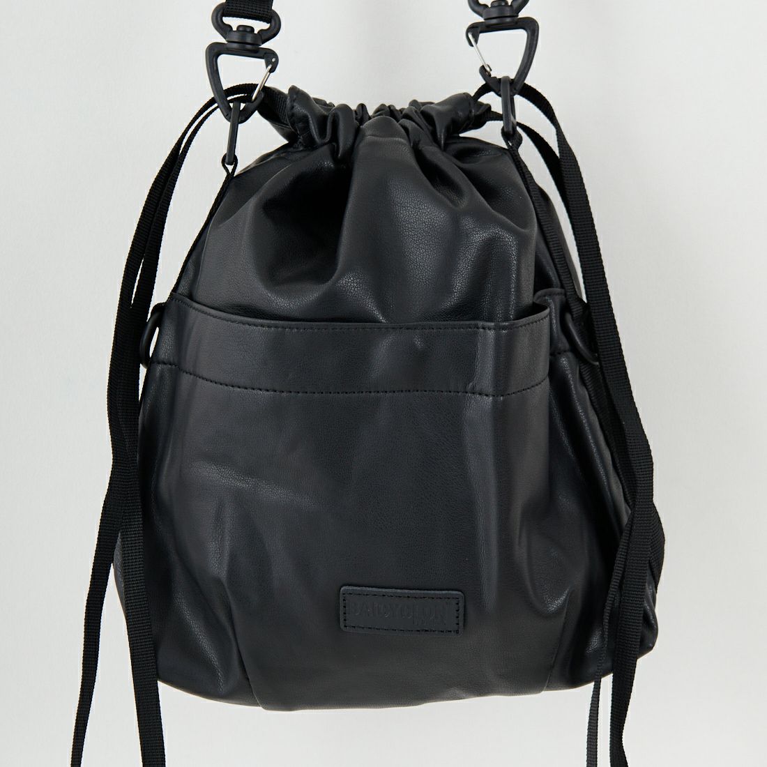 BAICYCLON by bagjack [バイシクロン バイ バッグジャック] シンセティックレザー ドローストリングバッグ [BCL-114] BLACK