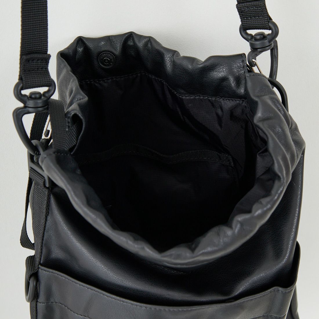 BAICYCLON by bagjack [バイシクロン バイ バッグジャック] シンセティックレザー ドローストリングバッグ [BCL-114] BLACK