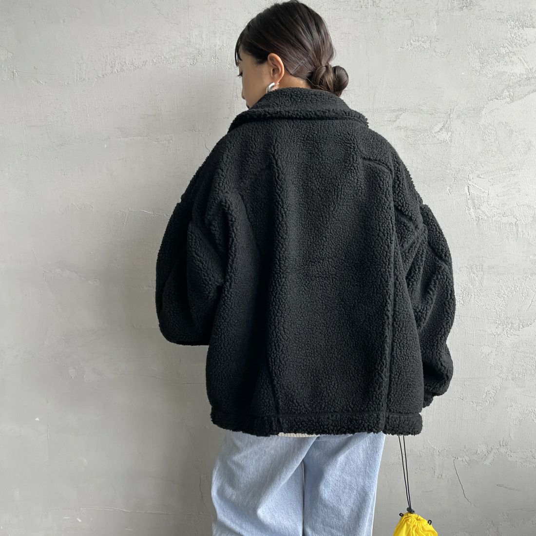 WILD THINGS [ワイルドシングス] ボアG-1ジャケット [WTL25113IS] BLACK &&モデル身長：150cm 着用サイズ：M&&