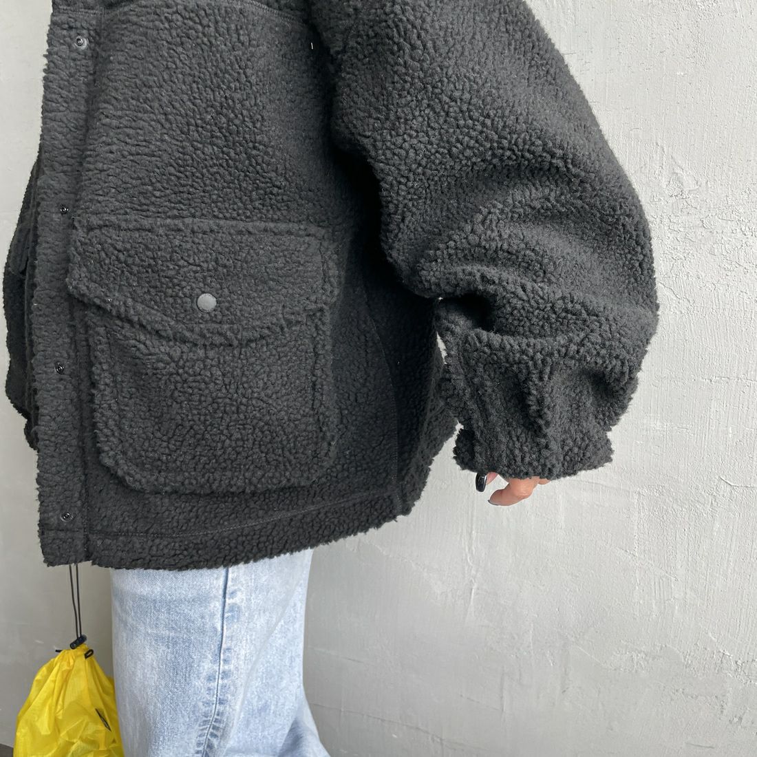 WILD THINGS [ワイルドシングス] ボアG-1ジャケット [WTL25113IS] BLACK &&モデル身長：150cm 着用サイズ：M&&