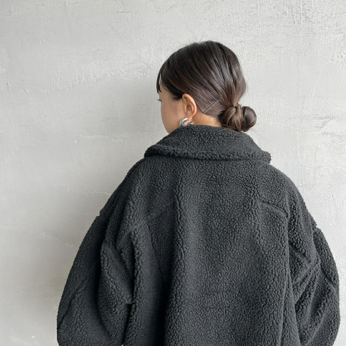 WILD THINGS [ワイルドシングス] ボアG-1ジャケット [WTL25113IS] BLACK &&モデル身長：150cm 着用サイズ：M&&