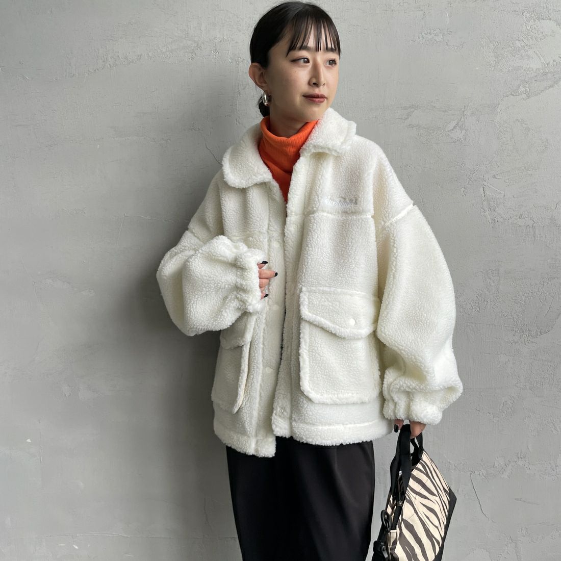 WILD THINGS [ワイルドシングス] ボアG-1ジャケット [WTL25113IS] OFF &&モデル身長：150cm 着用サイズ：M&&