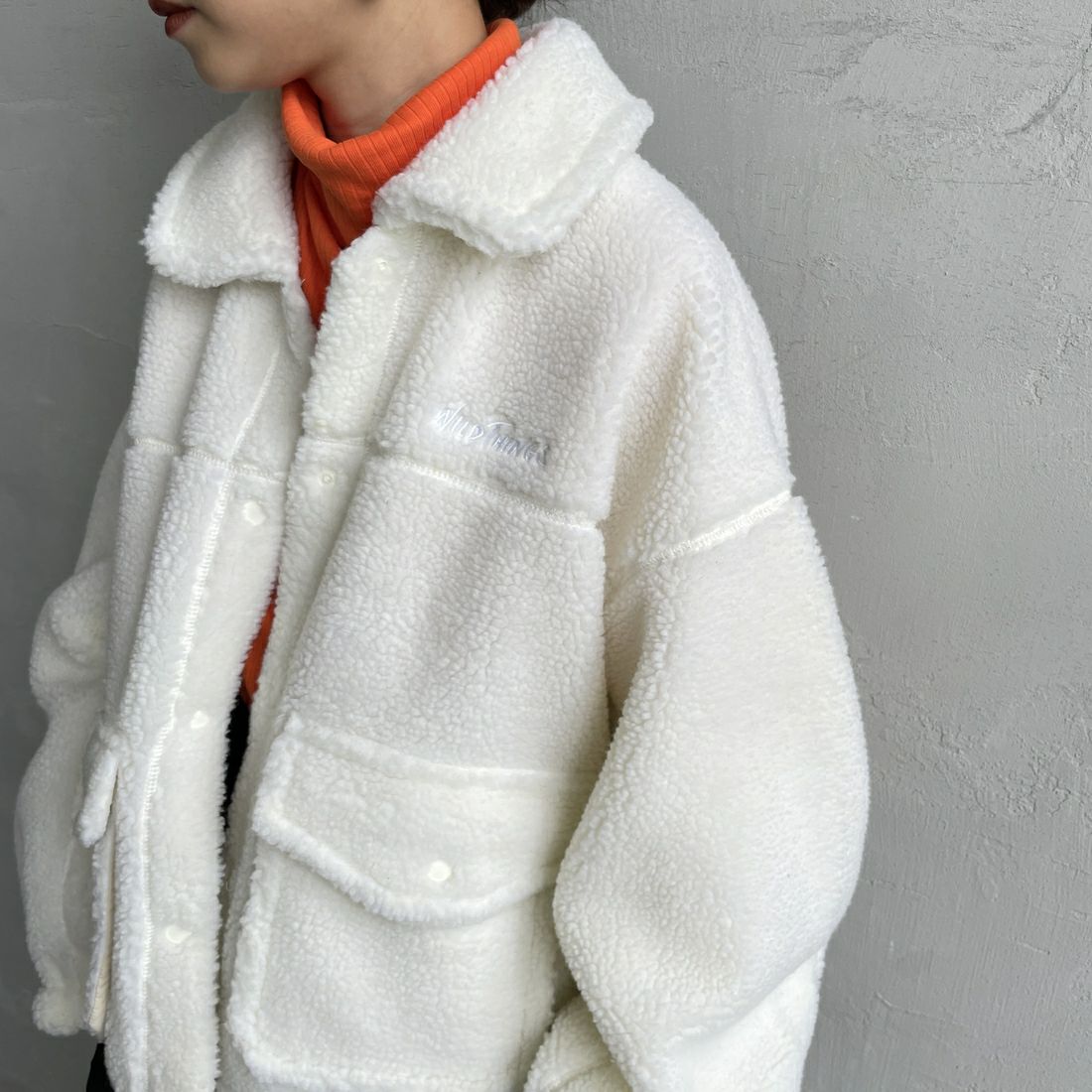 WILD THINGS [ワイルドシングス] ボアG-1ジャケット [WTL25113IS] OFF &&モデル身長：150cm 着用サイズ：M&&