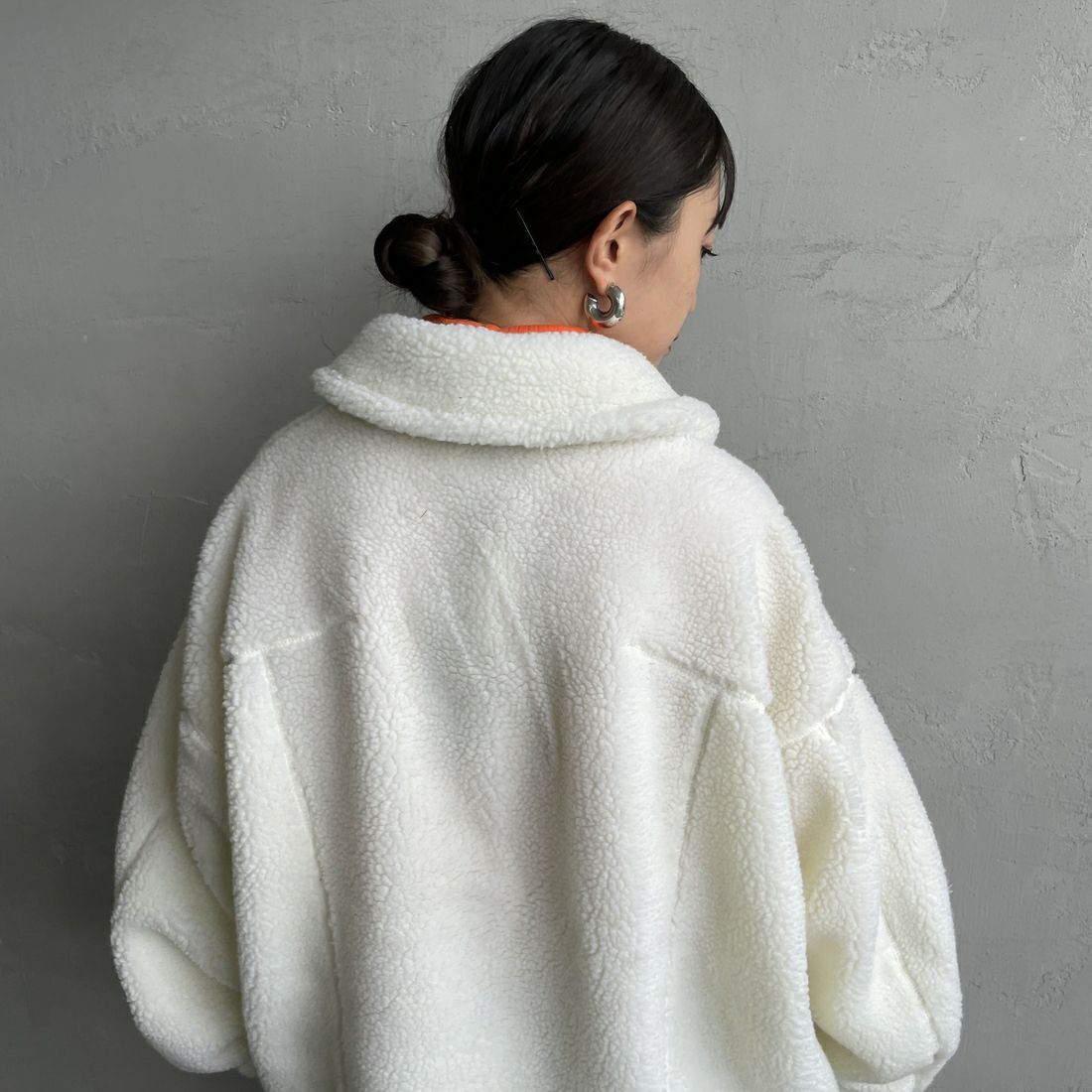 WILD THINGS [ワイルドシングス] ボアG-1ジャケット [WTL25113IS] OFF &&モデル身長：150cm 着用サイズ：M&&