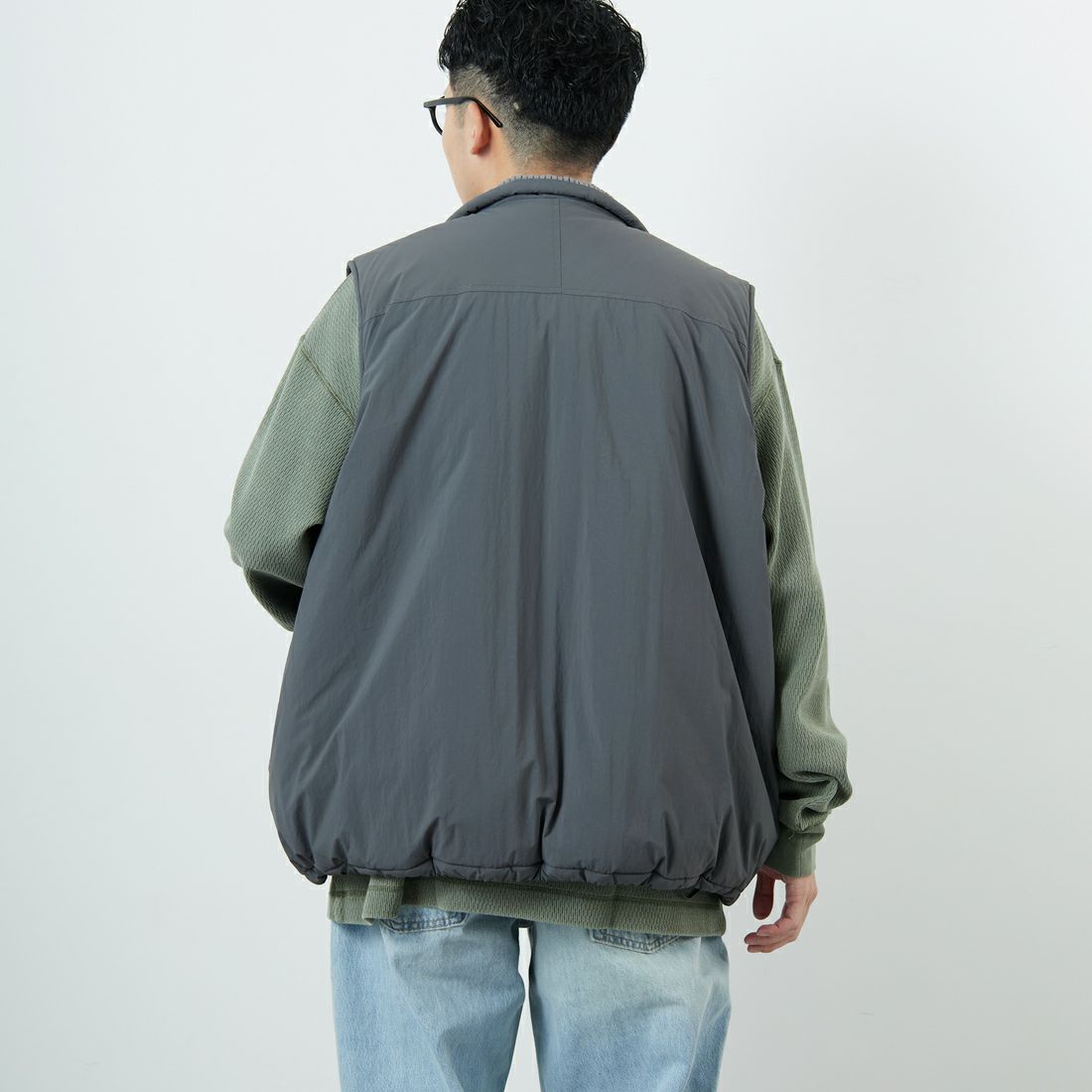 WILD THINGS [ワイルドシングス] モンスターベスト [WT25103SK] GREY &&モデル身長：168cm 着用サイズ：L&&