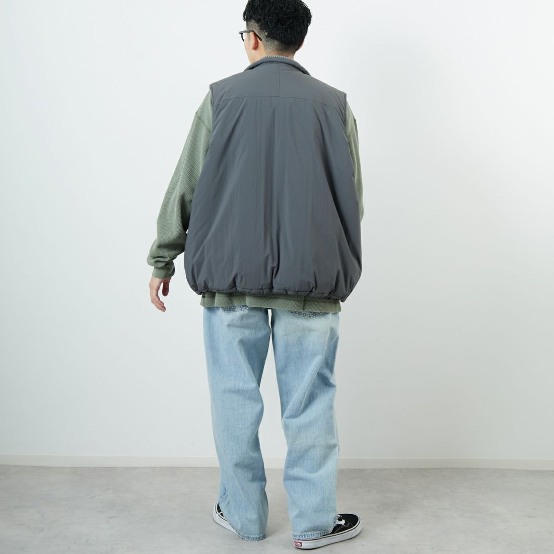 WILD THINGS [ワイルドシングス] モンスターベスト [WT25103SK] GREY &&モデル身長：168cm 着用サイズ：L&&