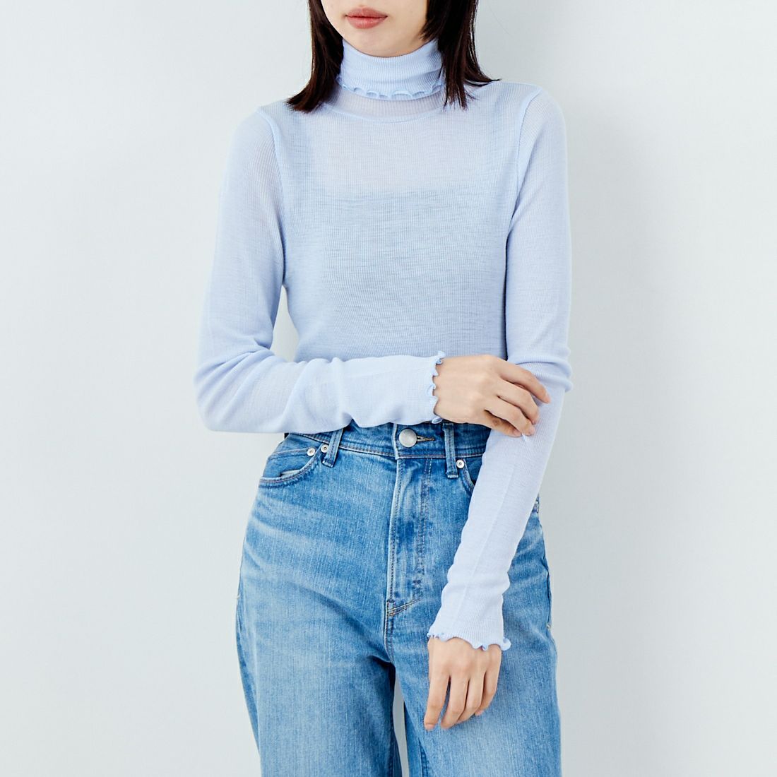 72 LT.BLUE&&モデル身長：162cm 着用サイズ：F&&