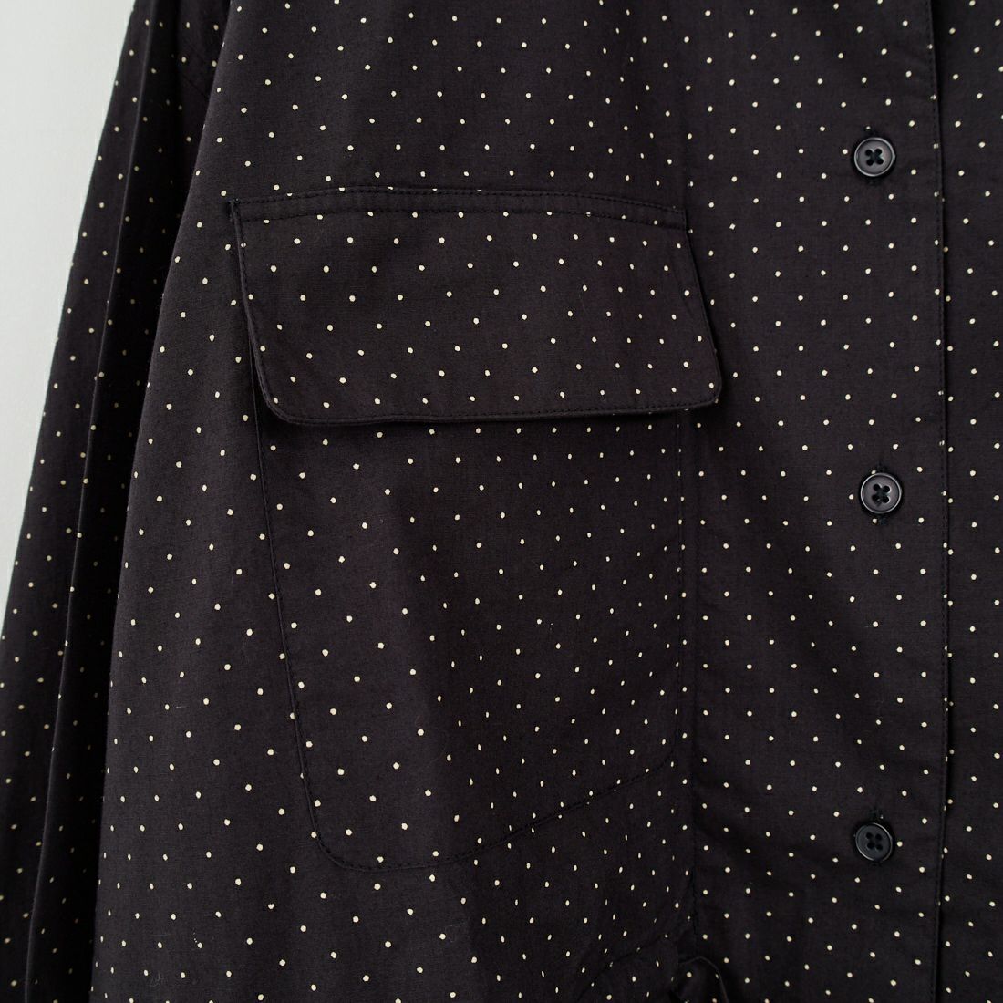 soil [ソイル] ドットコットンポプリン フラップポケットシャツ [NSL25531] 998P BK P.