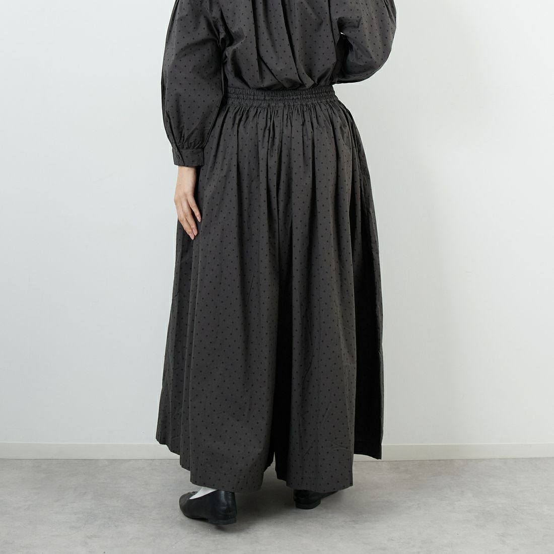 soil [ソイル] ドットコットンポプリンキュロット [NSL25535] 973M GY M. &&モデル身長：162cm 着用サイズ：2&&