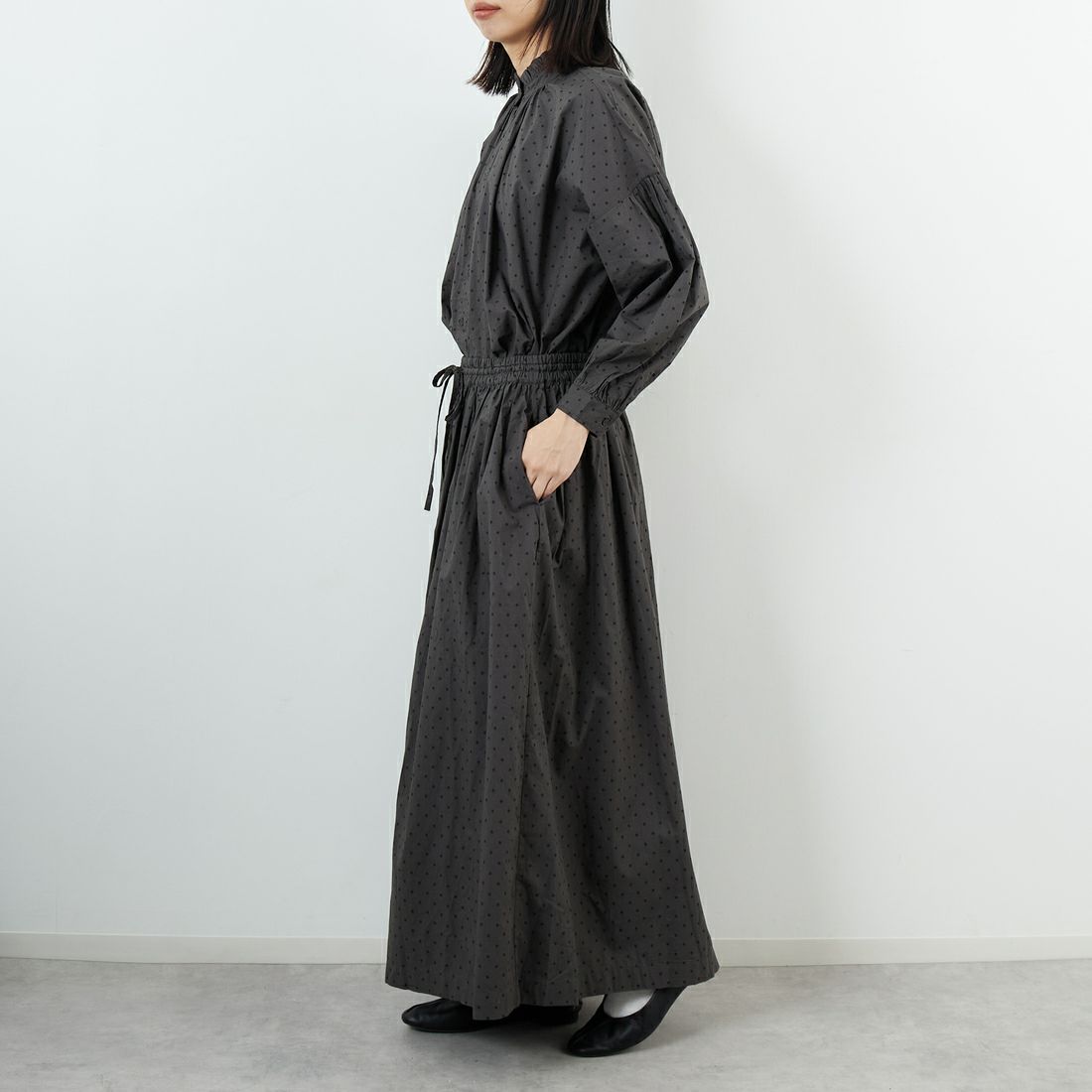 soil [ソイル] ドットコットンポプリンキュロット [NSL25535] 973M GY M. &&モデル身長：162cm 着用サイズ：2&&