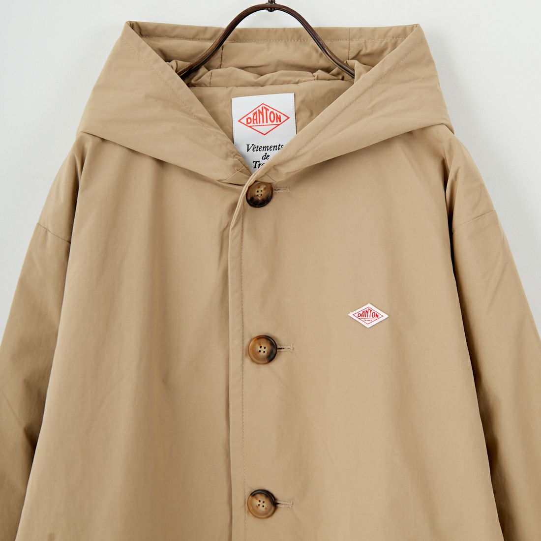 DANTON [ダントン] ピーチタフタ フーデッドジャケット [DT-A0673PNT] BEIGE
