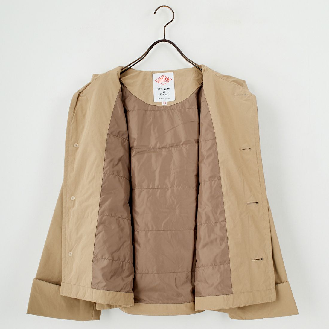 DANTON [ダントン] ピーチタフタ フーデッドジャケット [DT-A0673PNT] BEIGE